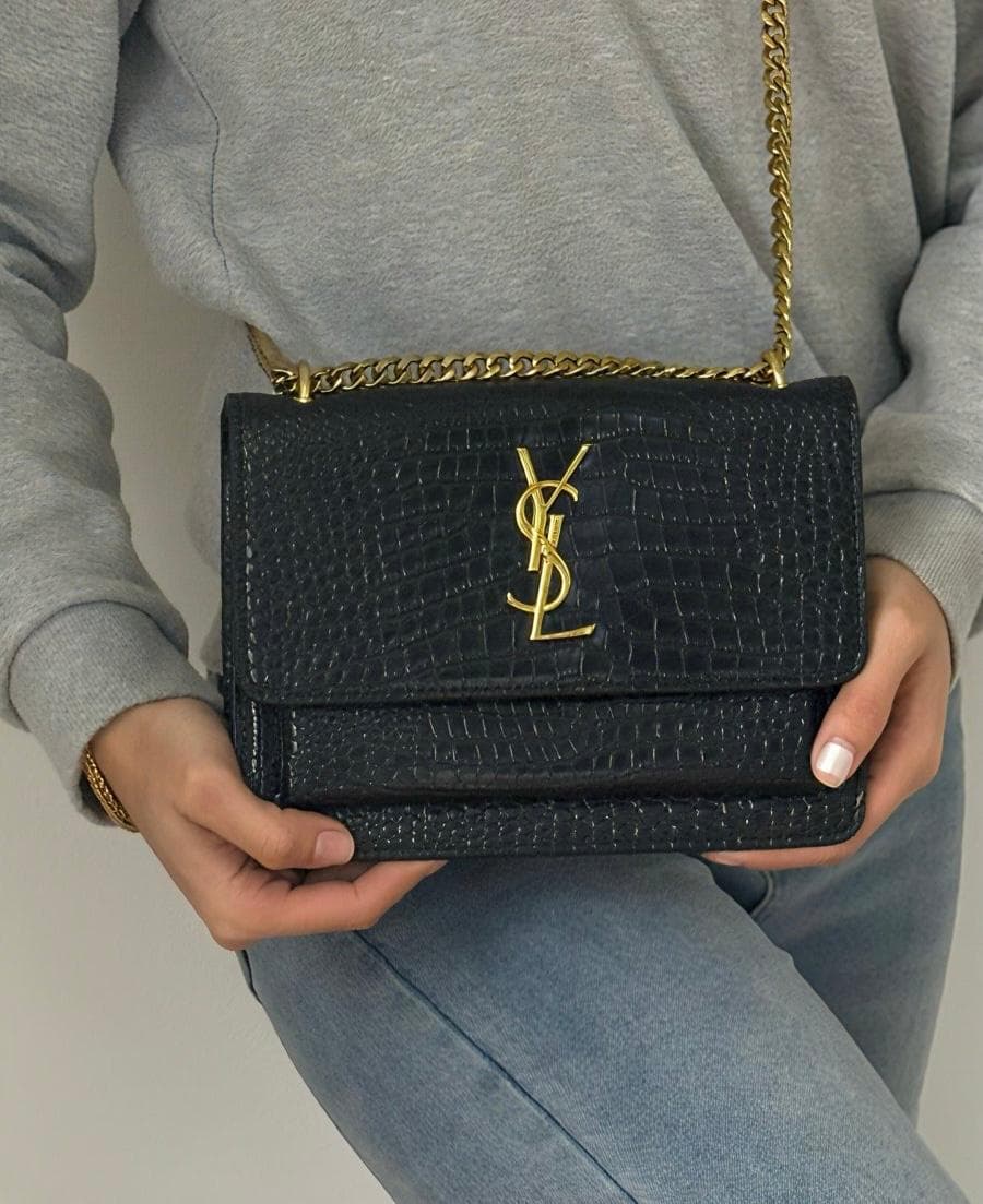 حقيبة Saint Laurent Sunset Medium Bag اسود حجم وسط