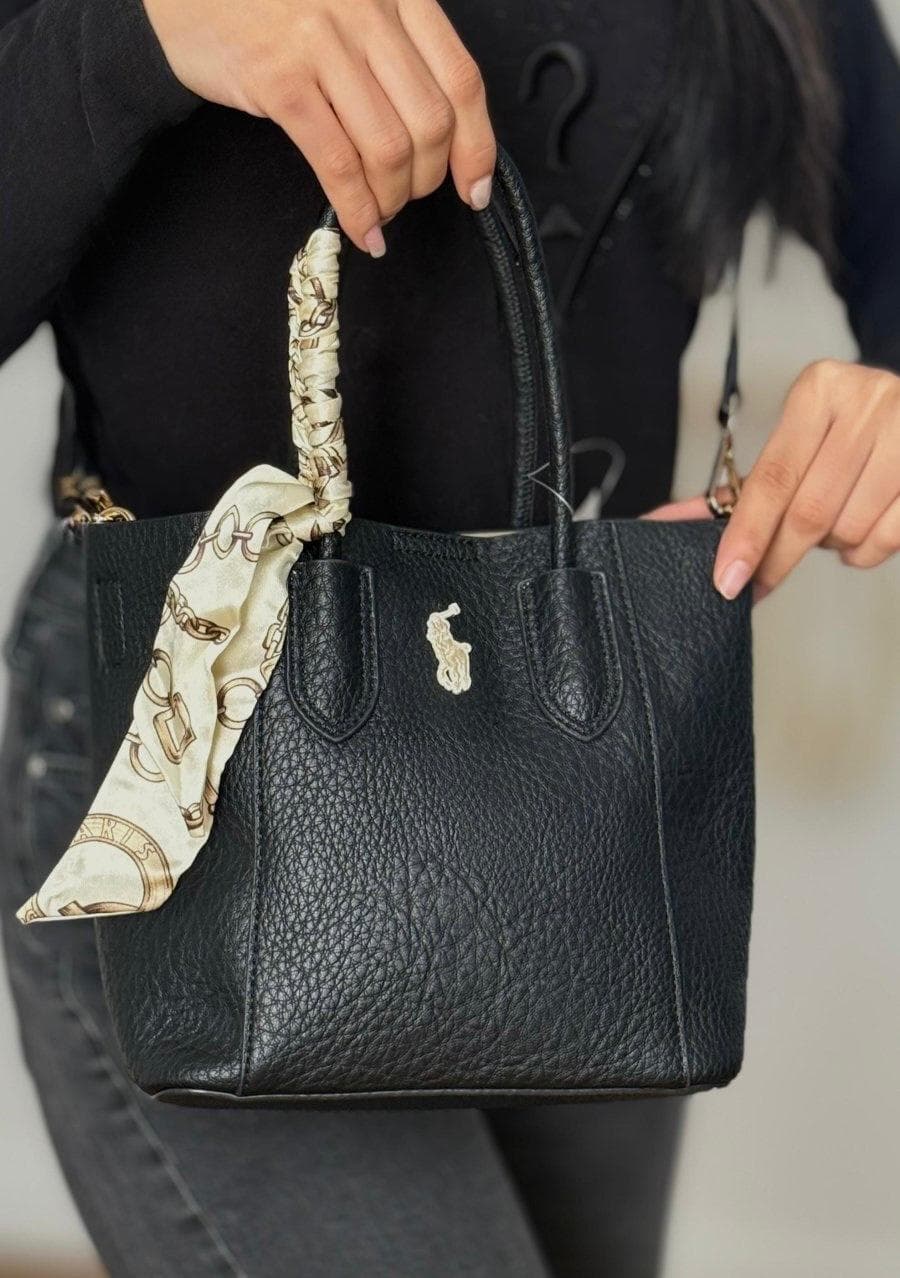 حقيبة Polo Ralph Lauren Mini Tote Bag اسود حجم وسط