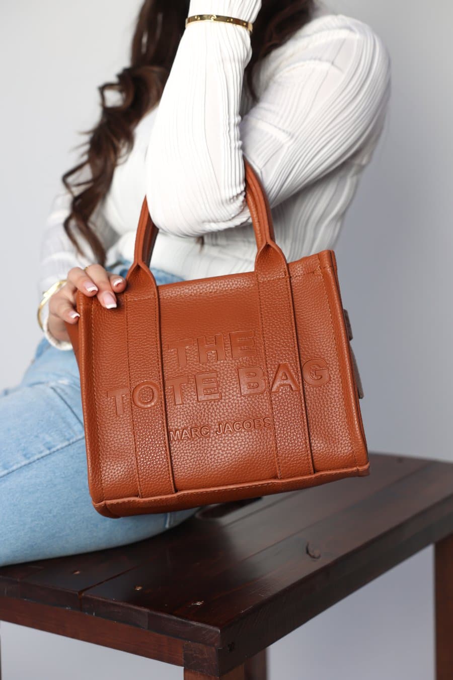 حقيبة Tote Bag بني حجم وسط